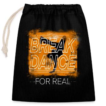 Breakdance - Closable cotton gift bag (25x30cm) - black - Front