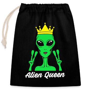 Reine extraterrestre - Sac cadeau en coton avec cordon (25 x 30 cm) - noir - Devant