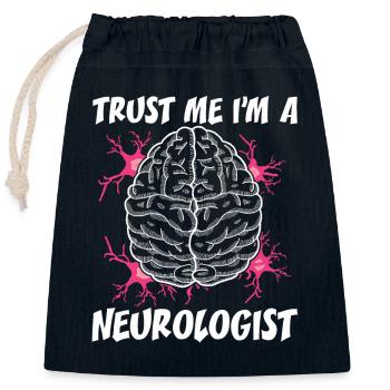 Neurology neurology brain science neuro - Closable cotton gift bag (25x30cm) - navy - Front