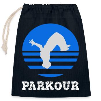 parkour - Closable cotton gift bag (25x30cm) - navy - Front