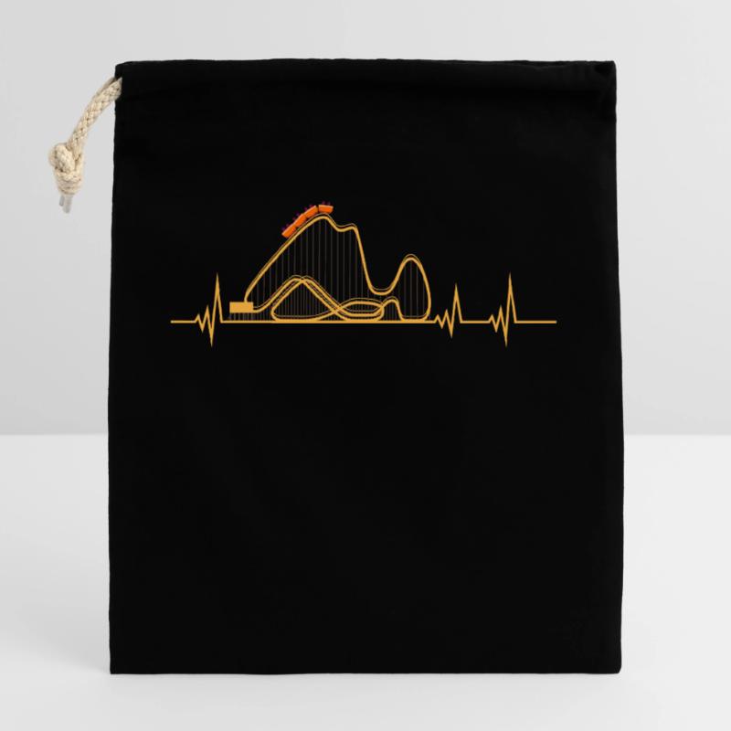 Roller coaster, roller coaster roller coaster park, Sac cadeau en coton avec cordon (25 x 30 cm)