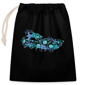 Sport boat - Closable cotton gift bag (25x30cm) - black - Front