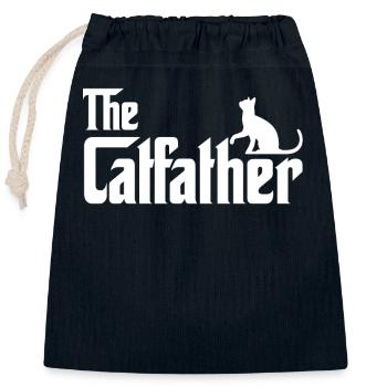 Le Catfather - Sac cadeau en coton avec cordon (25 x 30 cm) - bleu marine - Devant