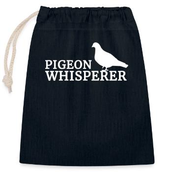 Murmures de pigeons - Sac cadeau en coton avec cordon (25 x 30 cm) - bleu marine - Devant