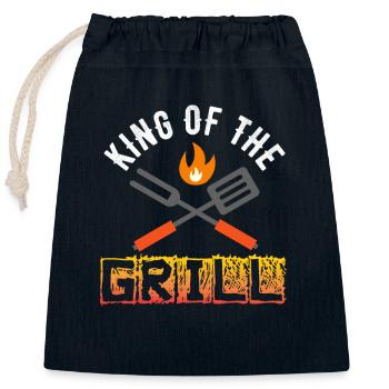 King of the Grill - Closable cotton gift bag (25x30cm) - navy - Front
