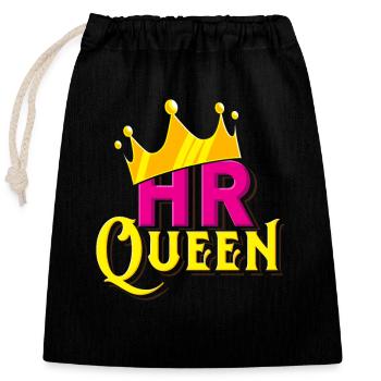 HR Queen - Closable cotton gift bag (25x30cm) - black - Front