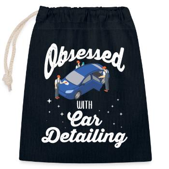 Car detailing King Polieren Politur Auto waschen - Verschließbarer Geschenkbeutel aus Baumwolle (25x30cm) - Navy - Vorne