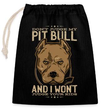 Pitbull Pitbull Dogs Vêtements Pitbull - Sac cadeau en coton avec cordon (25 x 30 cm) - noir - Devant