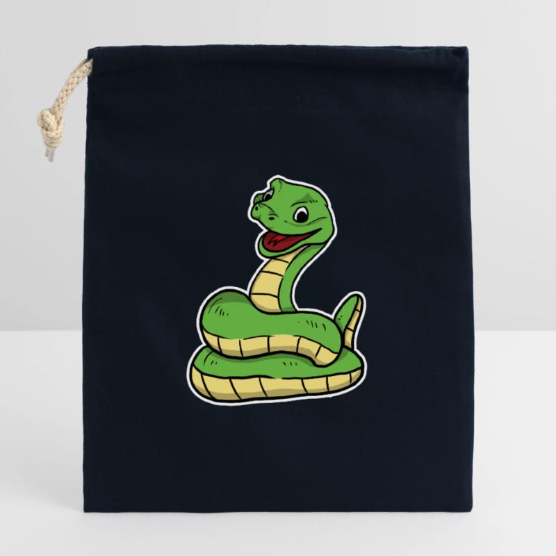 Cute Snake Python Closable cotton gift bag (25x30cm)