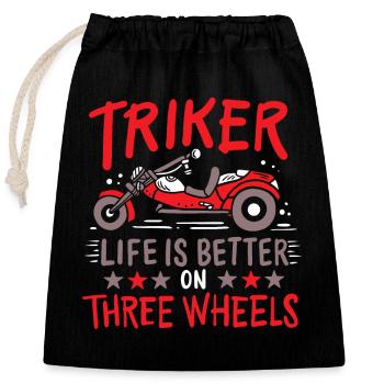 Triker Trike Dreirad - Verschließbarer Geschenkbeutel aus Baumwolle (25x30cm) - Schwarz - Vorne
