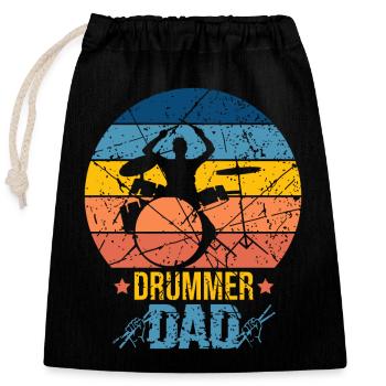 Drums dad - Closable cotton gift bag (25x30cm) - black - Front