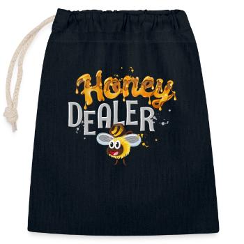 Honey Dealer - Closable cotton gift bag (25x30cm) - navy - Front