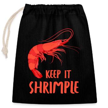 Crevettes Crevettes Keep it Crevettes Crevettes d'aquarium - Sac cadeau en coton avec cordon (25 x 30 cm) - noir - Devant