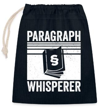 Paragraphen Flüsterer | Anwalt Jurist Geschenkidee - Verschließbarer Geschenkbeutel aus Baumwolle (25x30cm) - Navy - Vorne