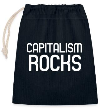 Capitalism Rockt - Closable cotton gift bag (25x30cm) - navy - Front