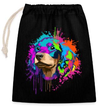 Splash Art Gordon Setter chien propriétaire cadeau - Sac cadeau en coton avec cordon (25 x 30 cm) - noir - Devant
