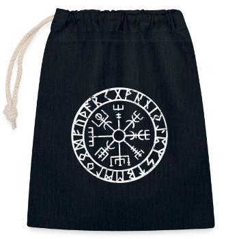 Vegvisir Wikinger Kompass Nordische Mystische Rune - Verschließbarer Geschenkbeutel aus Baumwolle (25x30cm) - Navy - Vorne