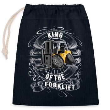 King Of The Forklift - Verschließbarer Geschenkbeutel aus Baumwolle (25x30cm) - Navy - Vorne