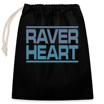 Raver rave techno - Sac cadeau en coton avec cordon (25 x 30 cm) - noir - Devant