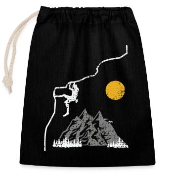 Escalade sur les montagnes - Sac cadeau en coton avec cordon (25 x 30 cm) - noir - Devant