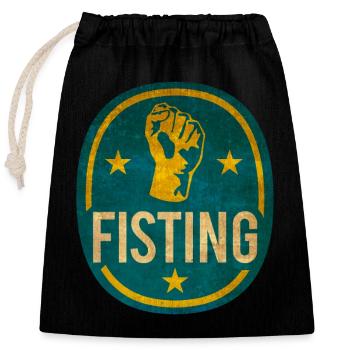 fisting Logo T-Shirt Design XXX Sex Porno Geschenk Idee - Verschließbarer Geschenkbeutel aus Baumwolle (25x30cm) - Schwarz - Vorne