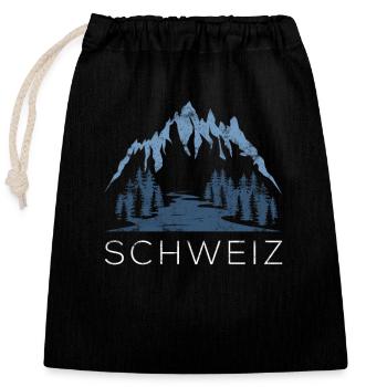 Montagnes et Alpes suisses Suisse - Sac cadeau en coton avec cordon (25 x 30 cm) - noir - Devant