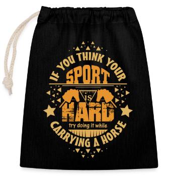 Hobby Horse - Closable cotton gift bag (25x30cm) - black - Front