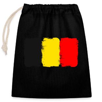 Belgien - Verschließbarer Geschenkbeutel aus Baumwolle (25x30cm) - Schwarz - Vorne