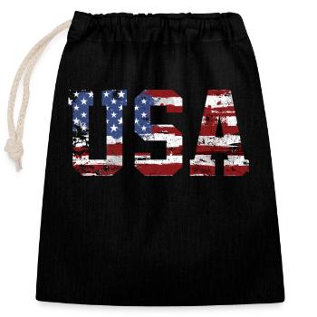 drapeau des Etats Unis - Sac cadeau en coton avec cordon (25 x 30 cm) - noir - Devant