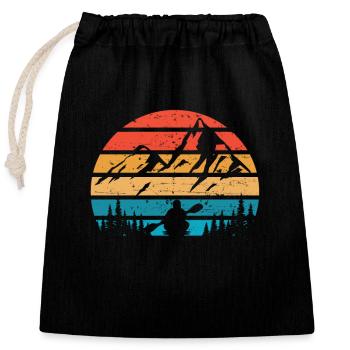 Kayaking, funny saying - Closable cotton gift bag (25x30cm) - black - Front