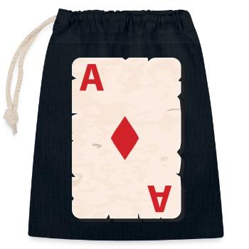 Poker Pokern Pokerspieler Geschenk Karo Ass - Verschließbarer Geschenkbeutel aus Baumwolle (25x30cm) - Navy - Vorne