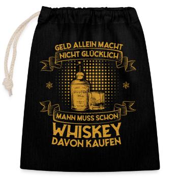 Whisky Lustig Funny Fun Whisky Tasting Glas Spruch - Verschließbarer Geschenkbeutel aus Baumwolle (25x30cm) - Schwarz - Vorne