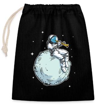 Astronaute Joue de la clarinette musique clarinette - Sac cadeau en coton avec cordon (25 x 30 cm) - noir - Devant