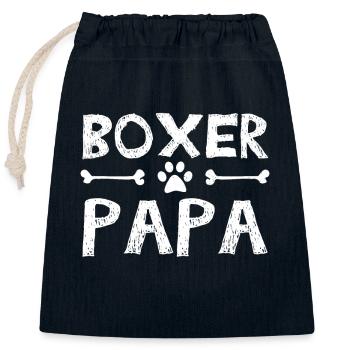 Deutscher Boxer Papa - Verschließbarer Geschenkbeutel aus Baumwolle (25x30cm) - Navy - Vorne