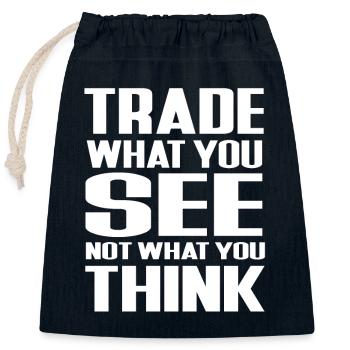 Stock exchange - Closable cotton gift bag (25x30cm) - navy - Front