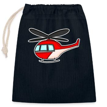 Hélicoptères de pompiers - Sac cadeau en coton avec cordon (25 x 30 cm) - bleu marine - Devant