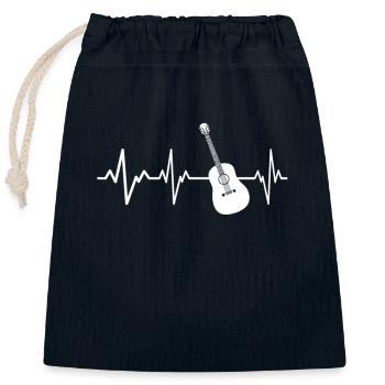 Akustische Gitarre Herzschlag Gitarrist Geschenk - Verschließbarer Geschenkbeutel aus Baumwolle (25x30cm) - Navy - Vorne