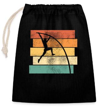 Pole Vaulting Pole Vault Retro - Closable cotton gift bag (25x30cm) - black - Front
