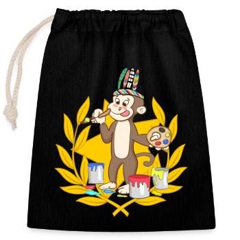 Artiste colorée Haute Académie des Arts - Sac cadeau en coton avec cordon (25 x 30 cm) - noir - Devant