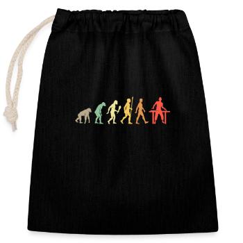 Vintage DJ Evolution Musiker Geschenkidee - Verschließbarer Geschenkbeutel aus Baumwolle (25x30cm) - Schwarz - Vorne