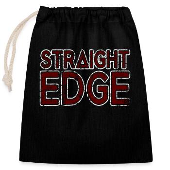 Straight Edge Schriftzug Für Straight Edger Life - Verschließbarer Geschenkbeutel aus Baumwolle (25x30cm) - Schwarz - Vorne