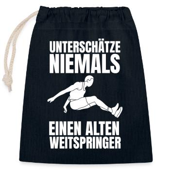 Weitsprung Sportlehrer Weitspringer Dreisprung Dad - Verschließbarer Geschenkbeutel aus Baumwolle (25x30cm) - Navy - Vorne