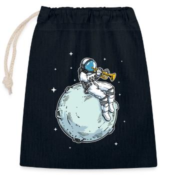 Astronaut Spielt Trompete Musik Trompetenliebhaber - Verschließbarer Geschenkbeutel aus Baumwolle (25x30cm) - Navy - Vorne