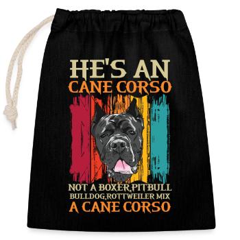Cane Corso pour cane Corso propriétaire Cane - Sac cadeau en coton avec cordon (25 x 30 cm) - noir - Devant