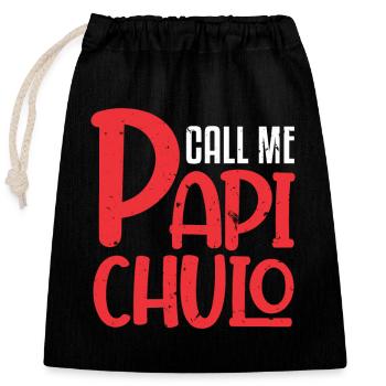 Call Me Papi Chulo Sugar Daddy Dad Papa - Closable cotton gift bag (25x30cm) - black - Front