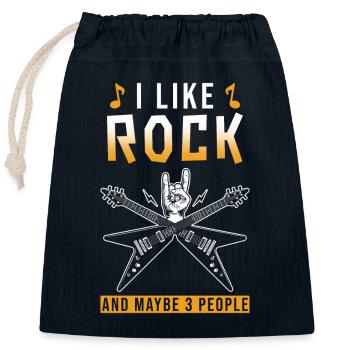 Rock sort drôle rockers - Sac cadeau en coton avec cordon (25 x 30 cm) - bleu marine - Devant