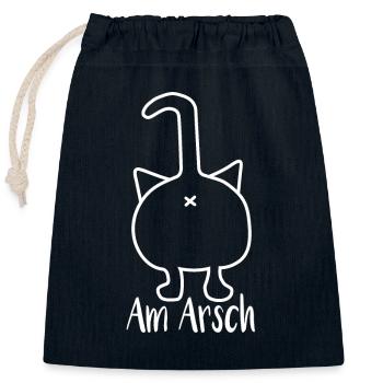 Am arsch - Verschließbarer Geschenkbeutel aus Baumwolle (25x30cm) - Navy - Vorne