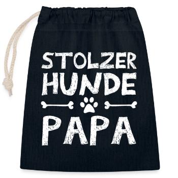Stolzer hunde Papa - Verschließbarer Geschenkbeutel aus Baumwolle (25x30cm) - Navy - Vorne