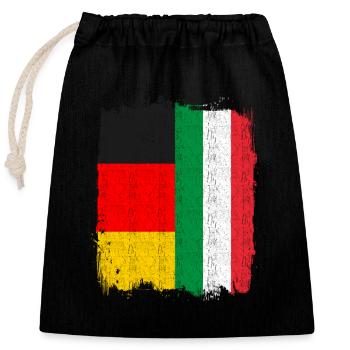 German Italian Flag - Closable cotton gift bag (25x30cm) - black - Front