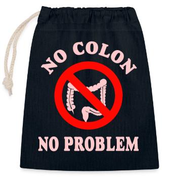 Pas de Colon Pas de problème - Sac cadeau en coton avec cordon (25 x 30 cm) - bleu marine - Devant